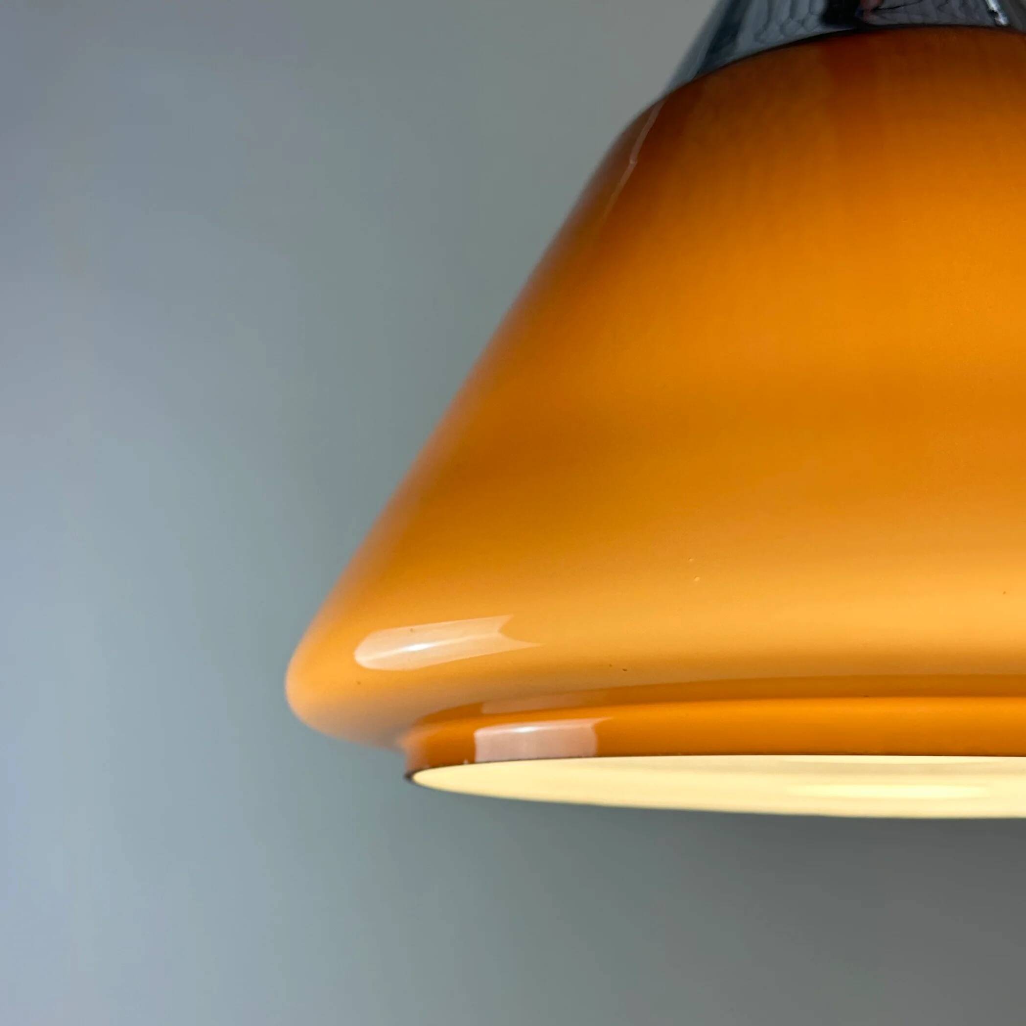 Suspension en verre marron par Hustadt Leuchten, 1960