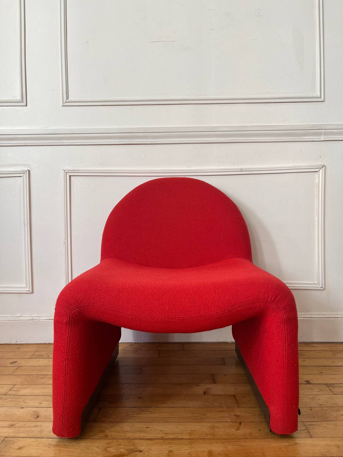 Vintage wool fireside chair