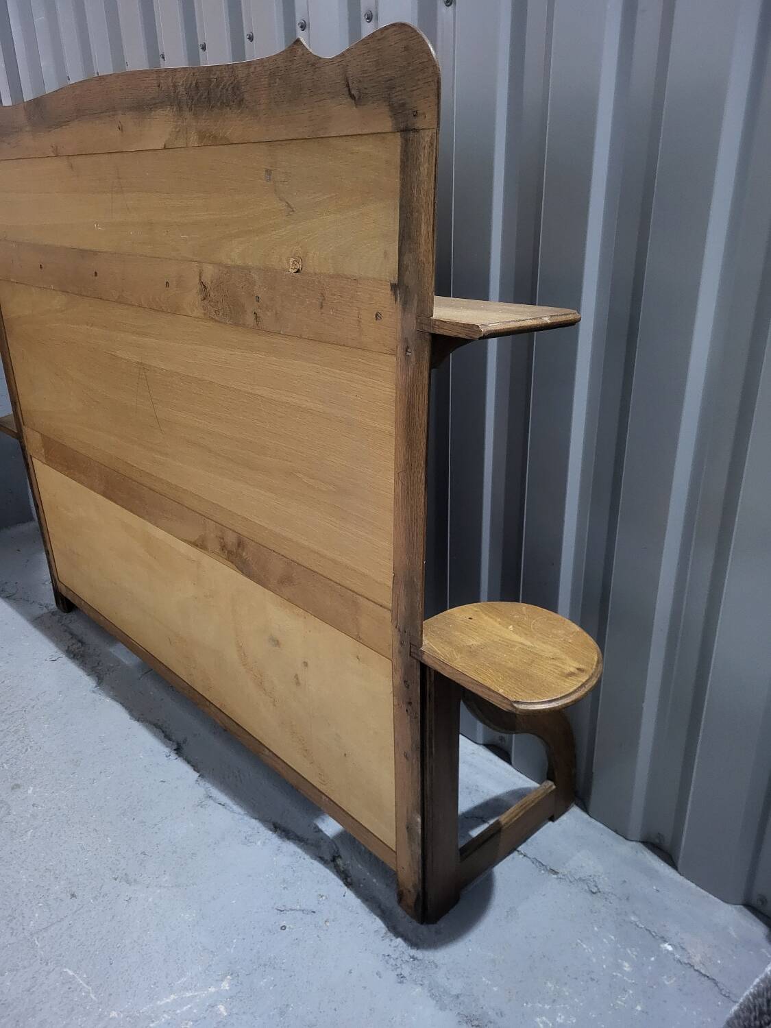 Authentic old vintage solid oak headboard in very good condition