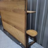 Authentic old vintage solid oak headboard in very good condition