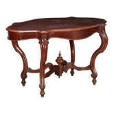 Table ancienne umbertine en acajou, Italie, fin XIXe siècle