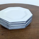 Set of 6 octagonal dessert plates by Johnson Brothers