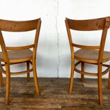 Paire de chaises bistrot troquet Fischel 1950