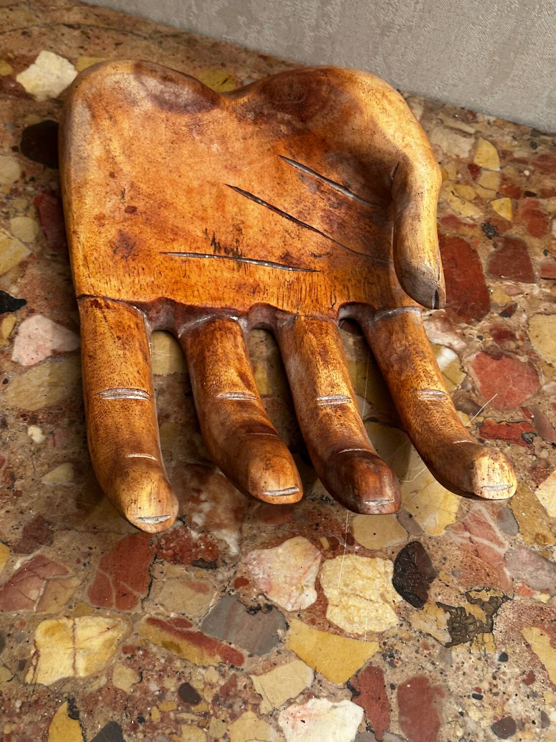 Large Carved Wooden Hand - 1950s