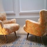 Pair of chairs design organic vintage 50s 60s