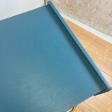 Vintage modernist desk in petrol blue, 1950s/60s.
