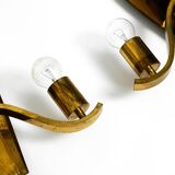 Pair of large heavy Mid Century brass wall lights from a German church