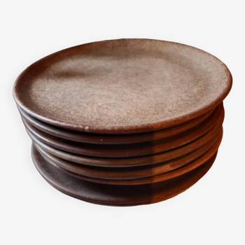 7 vintage stoneware plates