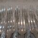 12 silver plated table forks by Boulenger, Art Nouveau Chardons