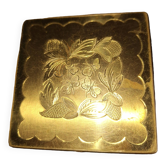 Vintage powder compact with gold mirror