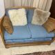Vintage sofa in cannage and wood 1960