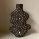 Raw black stoneware vase