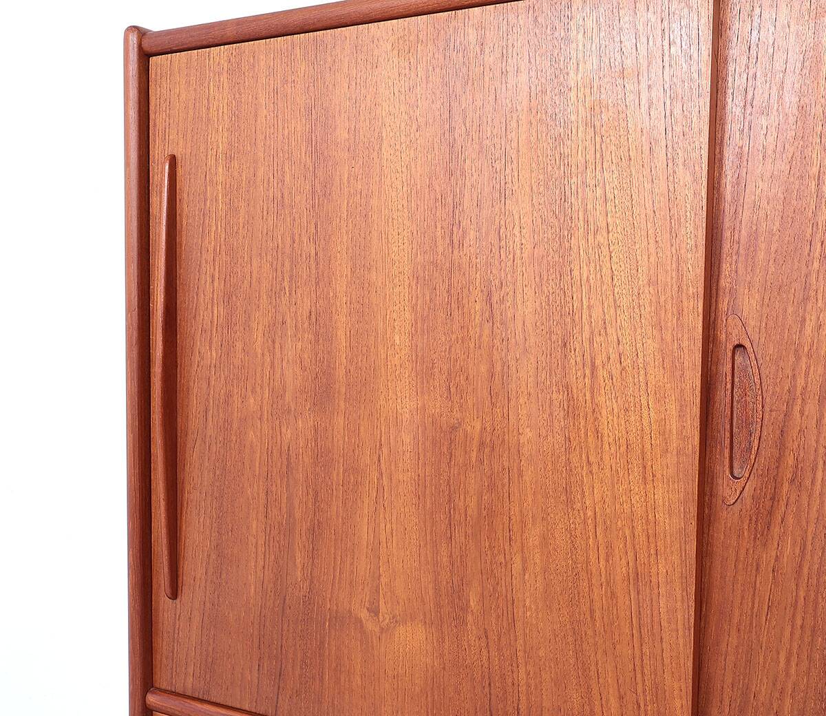 Danish design teak highboard with sliding doors, 1960s