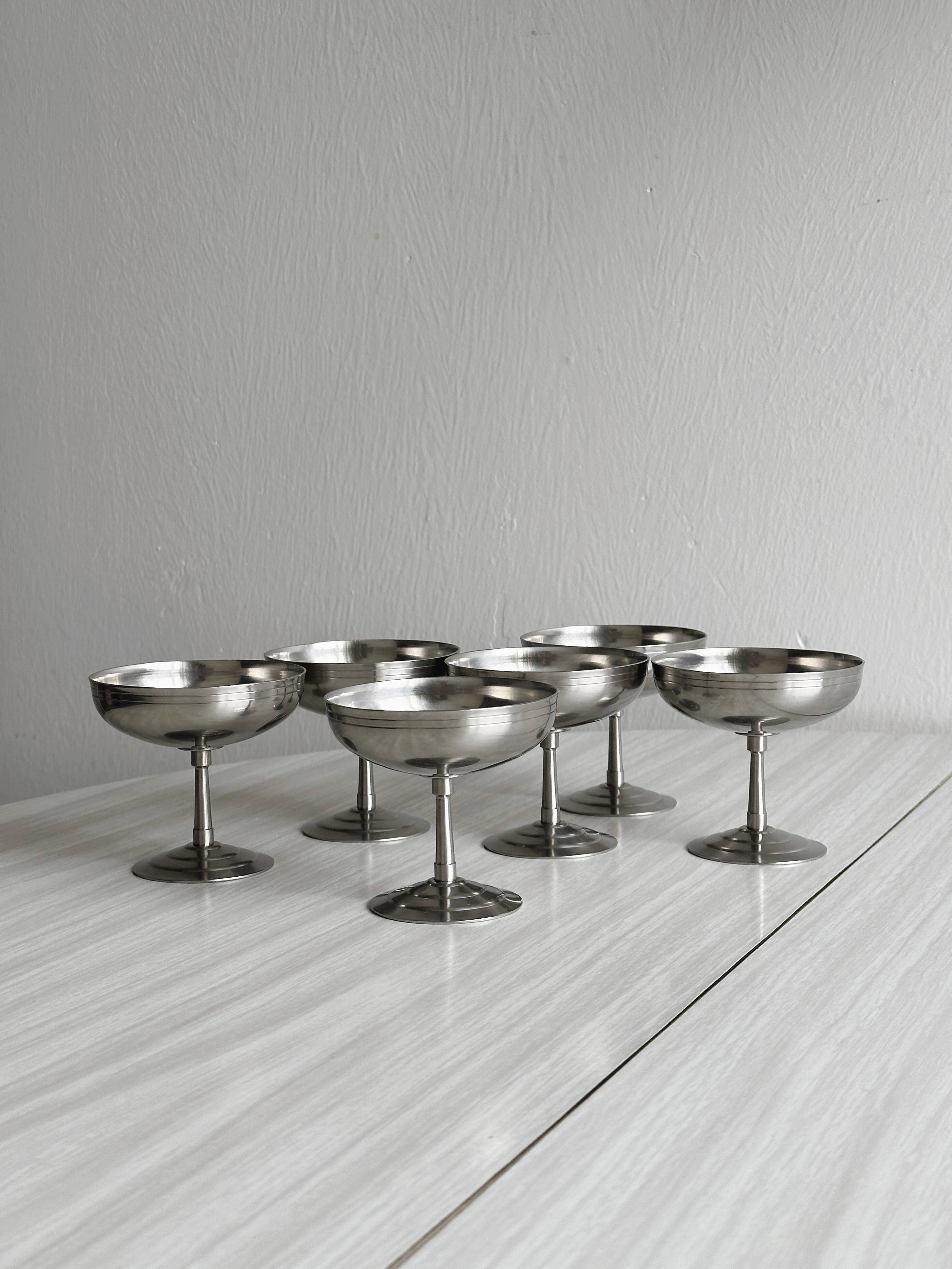 6 stainless steel footed cups MAT Letang Remy style