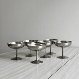 6 coupelles sur pied en inox MAT style Letang Remy