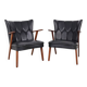 Danish teak and skai armchairs, Erhardsen & Andersen 1960s