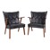 Danish teak and skai armchairs, Erhardsen & Andersen 1960s
