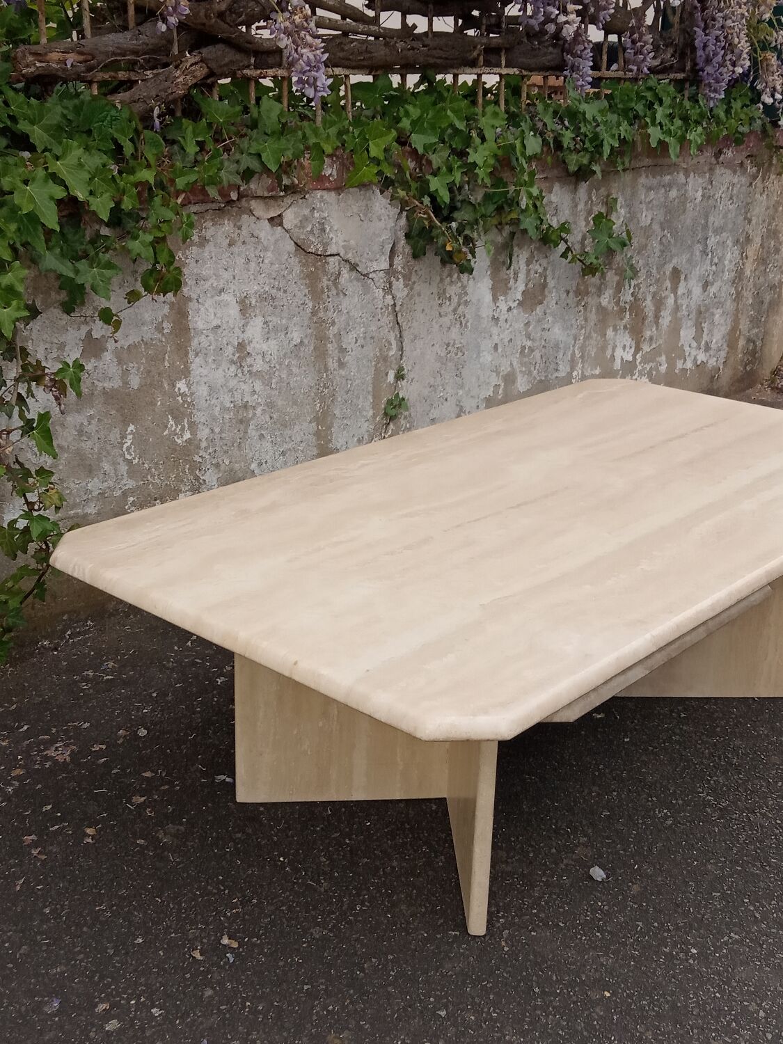 Travertine coffee table