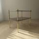 Vintage brass side table with smoked glass, 1970s