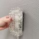 Helena Tynell Wall Lamp, Cast Bubble Glass, Black Metal, 1960s Germany