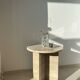 Table d’appoint en travertin table de chevet ronde travertin