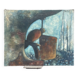 Huile, acrylique? composition sur toile , signée Christian Amel 73