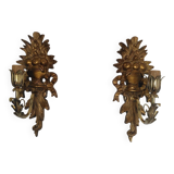 Pair of carved giltwood sconces, Italy