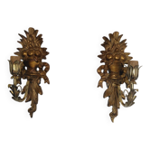 Pair of carved giltwood sconces, Italy