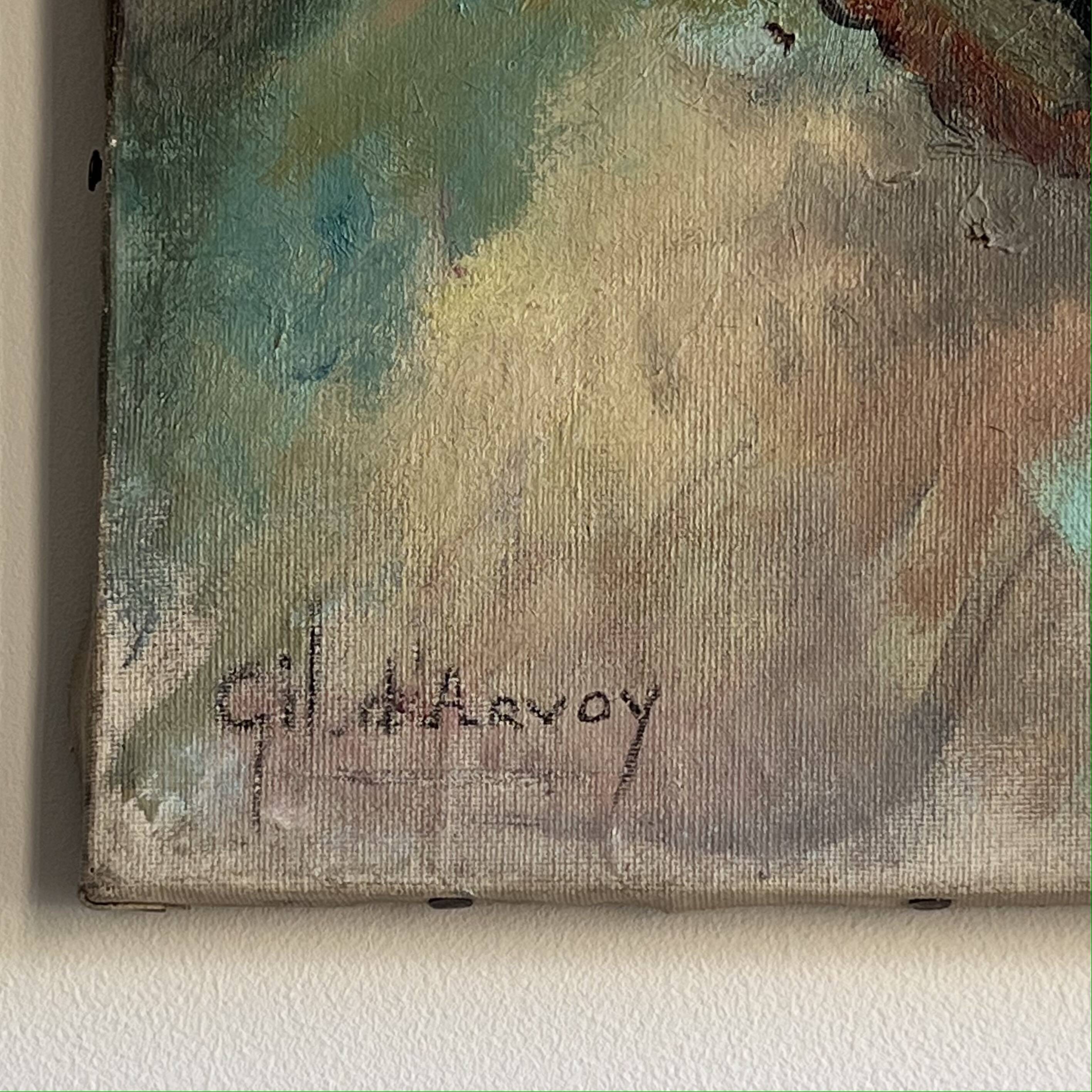 Portrait of a young woman by Gil d'Arvoy. 1950. Oil on canvas