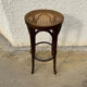 Tabouret de bar vintage en bois & cannage