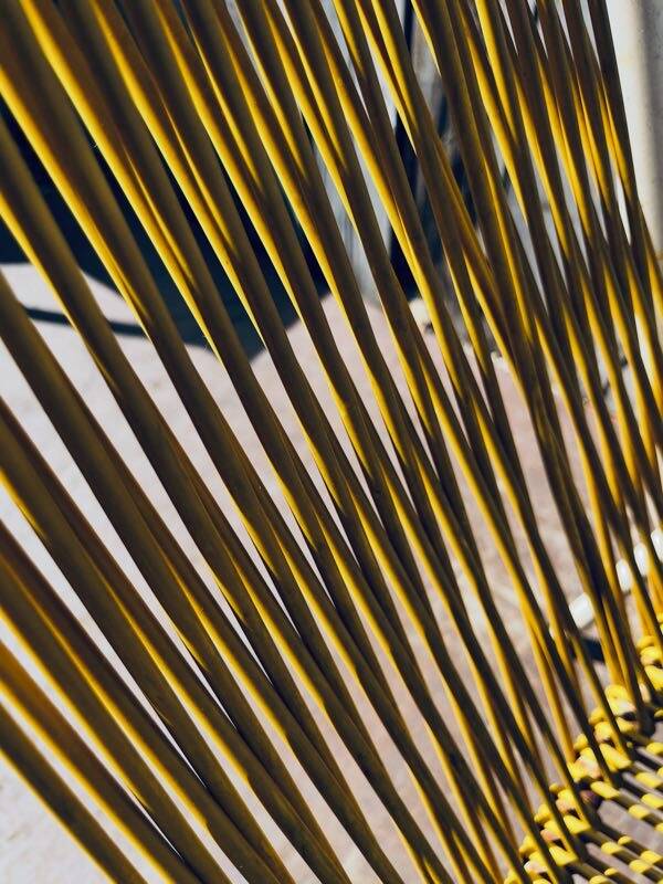 Vintage outdoor chair in webbing, 1960s-70s.