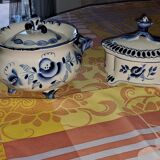 Vintage Gzhel porcelain sugar bowl