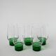 Lot de 5 verres Long Drink Design à pieds vert, 1970