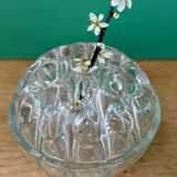 Set of three vintage glass flower holders