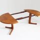 Vintage Danish round extendable dining table teak 1960s