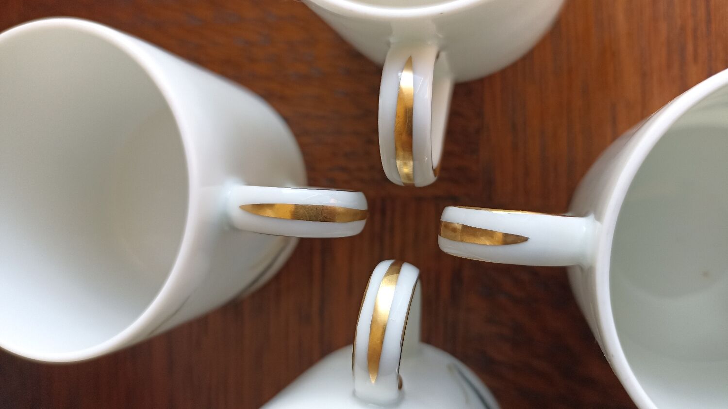 4 Limoges porcelain espresso cups by Fabrique Royale Limoges