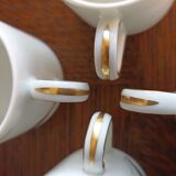 4 Limoges porcelain espresso cups by Fabrique Royale Limoges
