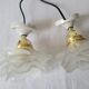 Duo of glass and porcelain flower wall lights