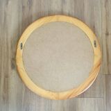 Vintage pine mirror by Glasmäster Markaryd Sweden 1970s