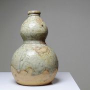 Petite gourde double à saké céramique japonaise d'Iga vintage/ancienne collection