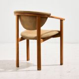 Fauteuil en hêtre et cuir, 1970