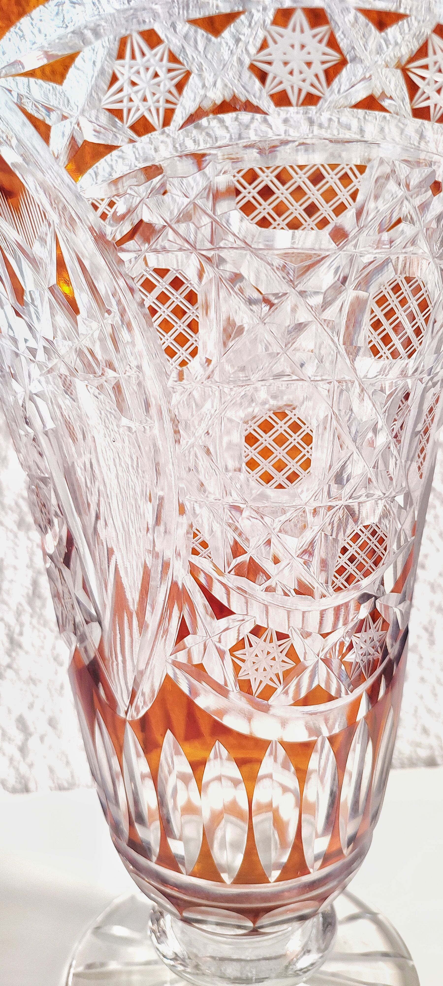 Bohemian glass vase. Czech Republic 1980s.