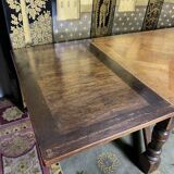 Louis XIII style farmhouse table with integrated extensions