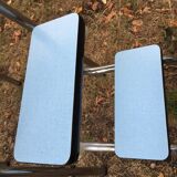 Flexible stool in vintage sky blue formica stepladder