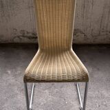 Set of 6 Tecta WK 724 Cantilever Chairs in Metal and Cream Wicker – 1980s