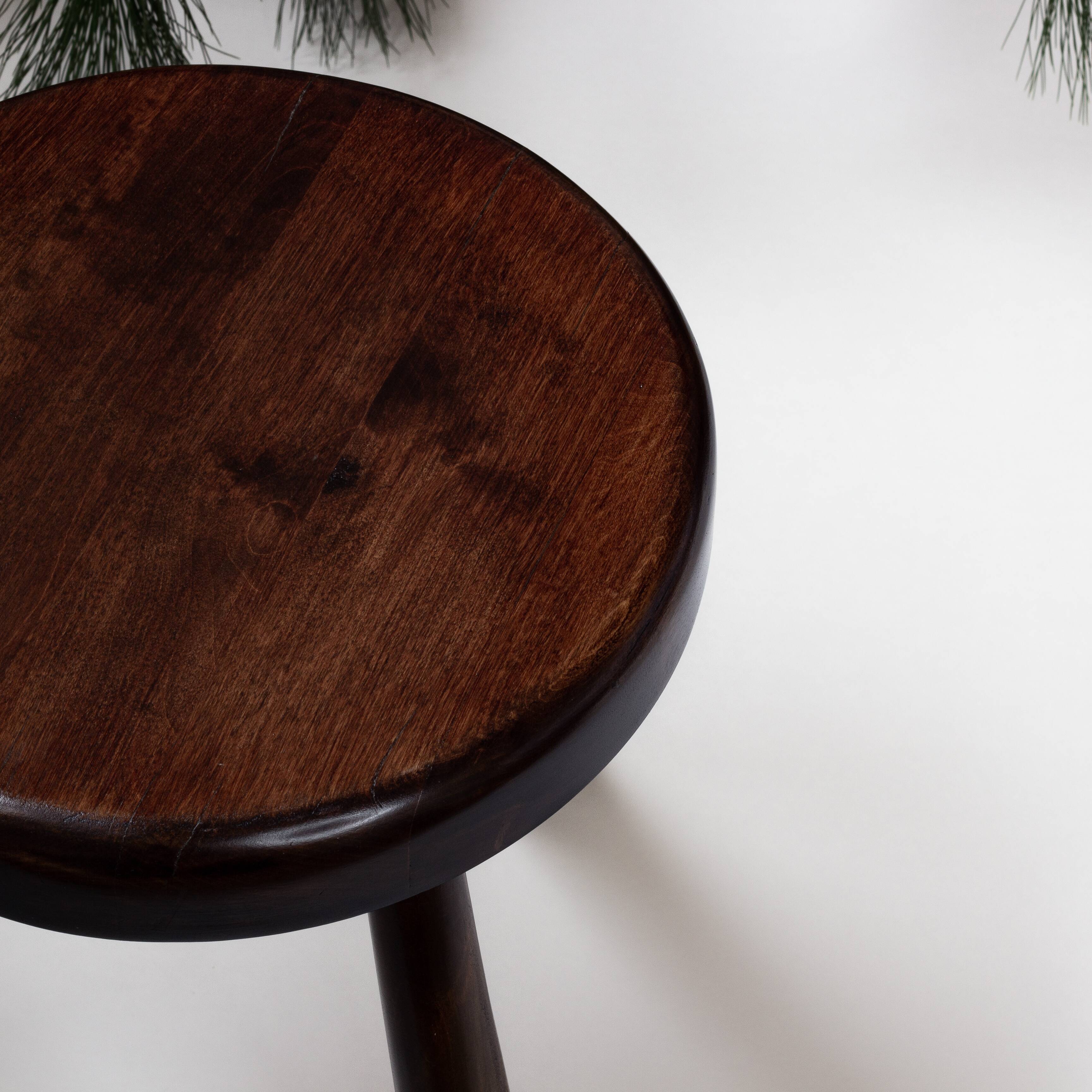 Solid wood tripod stool ⎮Folk art ⎮Mid-20th century