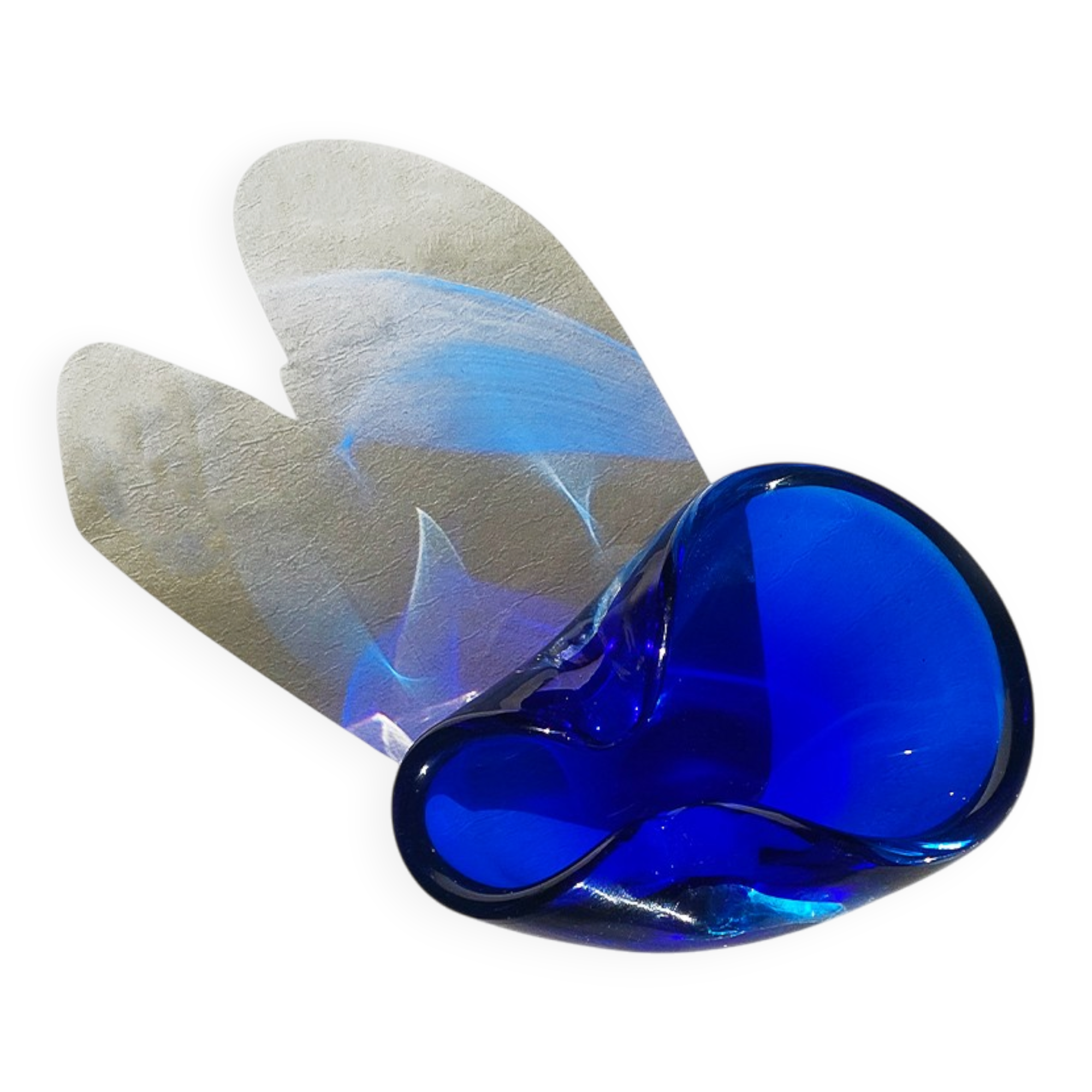 Thick glass marine pocket vase from Murano