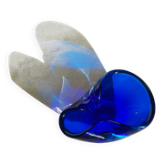 Thick glass marine pocket vase from Murano