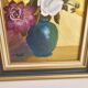 Oil on Canvas Board - Bouquet of Roses Signed Chantal Cogniard