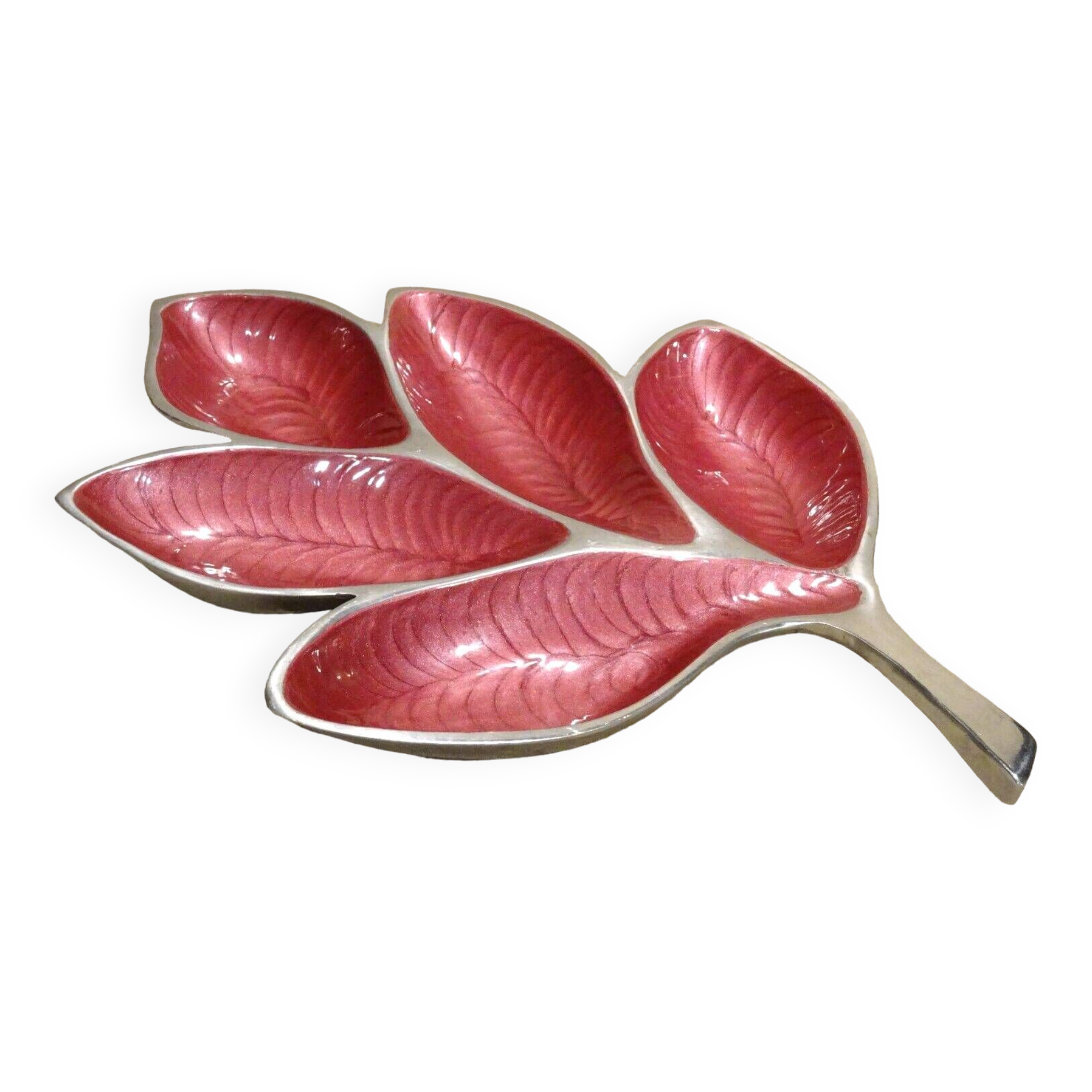 Designer centerpiece in enameled aluminum length 40.7 cm